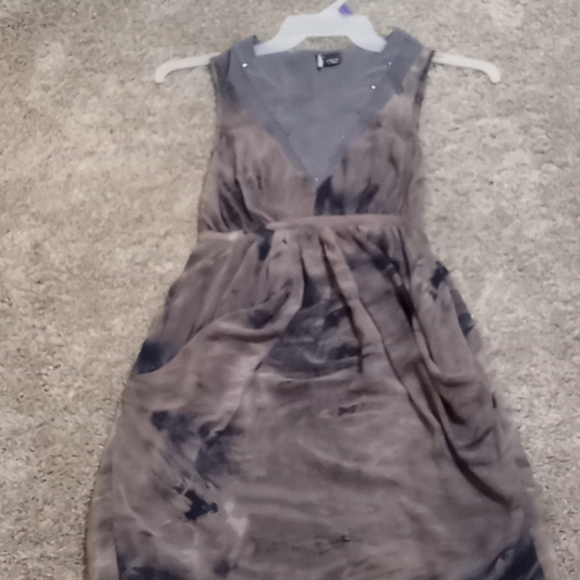 Mini grey and blue tye dye dress - Picture 4 of 5